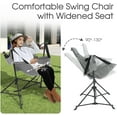 thumbnail image 2 of HOMEFUN Hammock Camping Chairs Set of 2- Portable Swinging Chair for Adults with Stand and Storage Bag, Oversized Folding Rocking for Lawn Camp Fishing Hiking, Gray, 2 of 14