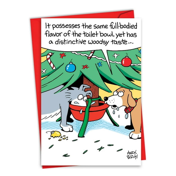 NobleWorks Funny Christmas Greeting Card with 5 x 7 Inch Envelope (1 Card) Merry Christmas Holiday Full-Bodied Flavor C10743XSG