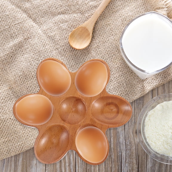 HEANUJJ Deviled Egg Tray Wooden Egg Dish Khaki Modern Look for Home Decoration 1Pack