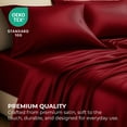 thumbnail image 5 of Satin Sheets Twin [3-Piece, Burgundy] Hotel Luxury Silky Bed Sheets - Extra Soft 1800 Microfiber Sheet Set, Wrinkle, Fade, Stain Resistant - Deep Pocket Fitted Sheet, Flat Sheet, Pillow Cases, 5 of 8