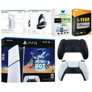 Sony PlayStation 5 Slim Digital Astro Bot Bundle with Disc Drive, Extra Controller, MightySkins Voucher and 1 Year Extended Warranty - Midnight Black