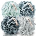 thumbnail image 1 of Esponja Loofah MTDLYICE XXL, grande, 100 g, paquete de 4 unidades para hombre, azul y gris, 1 of 9