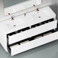 thumbnail image 7 of 72" Freestanding Vanity with 2 Sinks | Four Drawers for Bathroom Storage | Glossy White Finish, Attractive Appearance | Soft-Close Hinges for Quiet Closure, 7 of 7