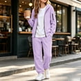 thumbnail image 5 of Unisex Kids Tracksuit Set, Zip Up Hoodie & Sweatpants 2 Piece Sweatsuit, Teen Boys Girls Athletic Fleece Sweat Suit, Casual Hooded Jogger Sportswear Outfit (Purple, 8-9 Years), 5 of 7