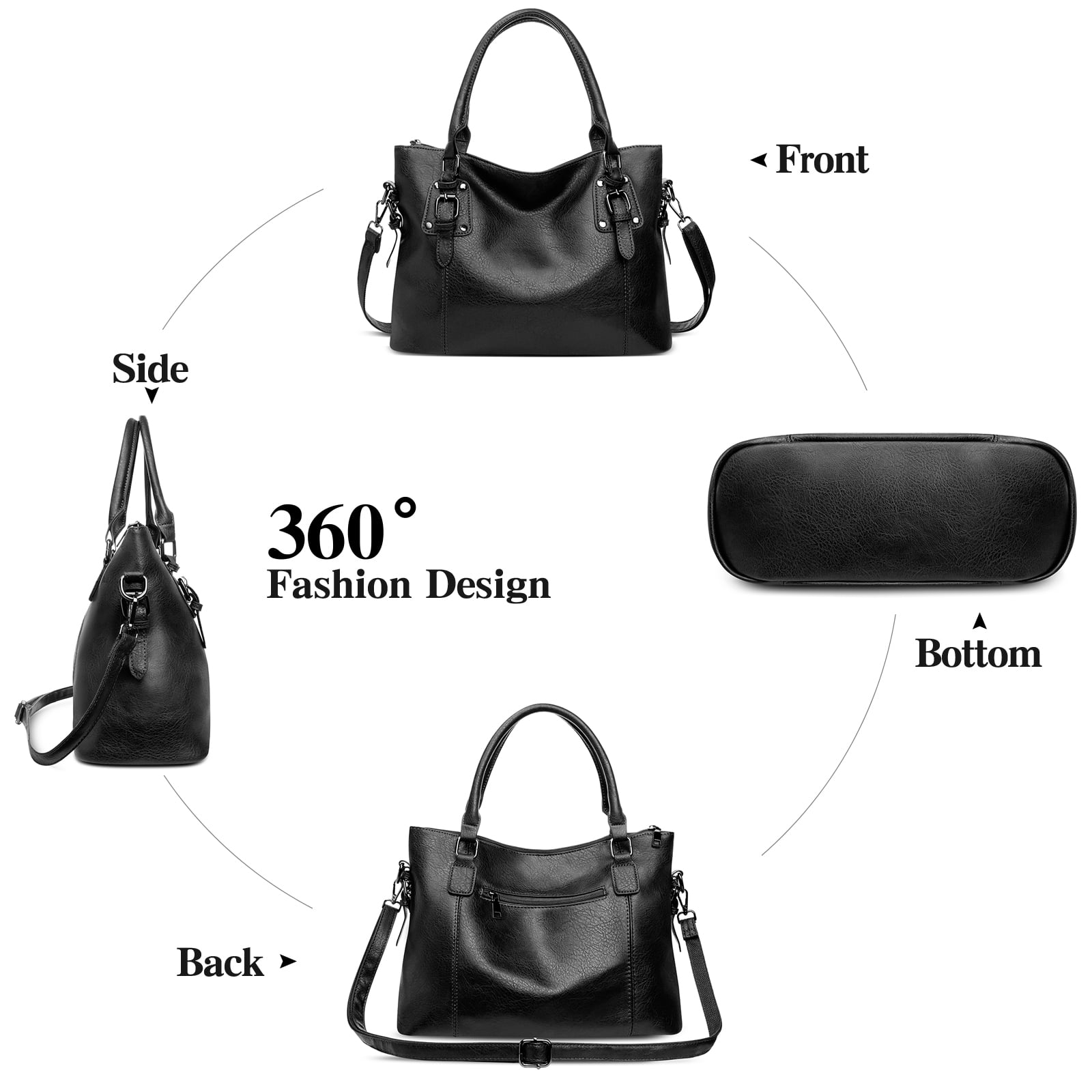 GAEKEAO Satchel Handbag for Women with Shoulder Strap Medium Top Handle Purse Crossbody Bag Soft Leather Work Tote
