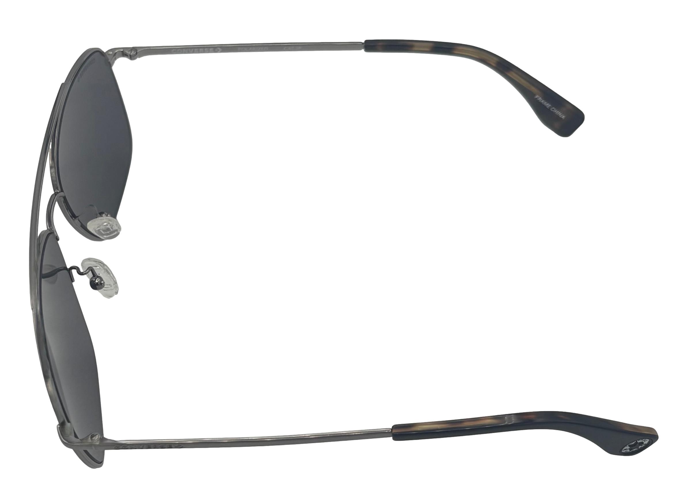 Converse Mens Rectangle Silver Aviator Sunglass Smoke Polarized Lens SCO 190