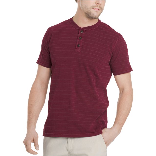 GH Bass & Co. Camiseta Henley texturizada Jack Mountain para hombre, roja, pequeña