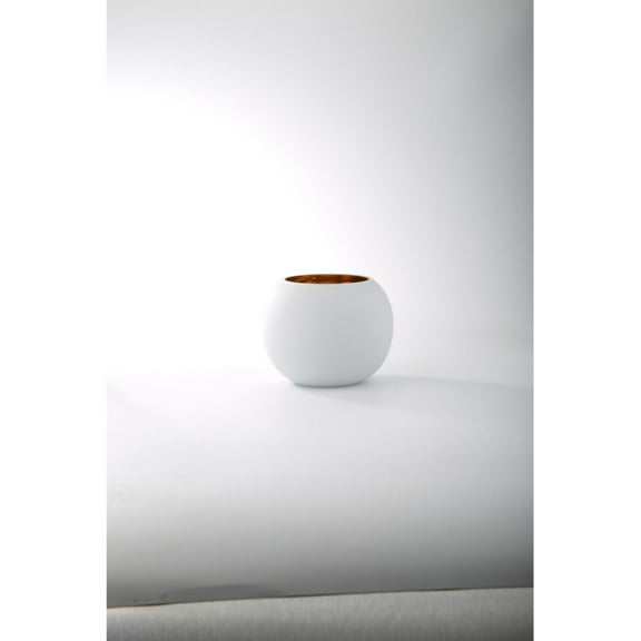 CC Home Furnishings 6" White and Gold Modern Style Spherical Decorative Glass Vase