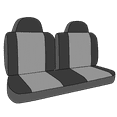 thumbnail image 3 of CalTrend Rear 50/50 Split Back & Solid Cushion SportsTex Seat Covers for 2005-2010 Ford Mustang - FD215-01GG Black Insert with Black Trim, 3 of 3