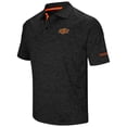 thumbnail image 2 of Men's Colosseum Heather Black Oklahoma State Cowboys Big & Tall Down Swing Raglan Polo, 2 of 3