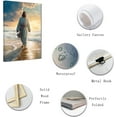 thumbnail image 2 of ZHONGYUTONG Jesus Canvas Wall Art God Walks on the Beach Pictures Prints Christian Spiritual Poster Artwork Home Decor for Office Prayer Room Framed (12.00" x 18.00"), 2 of 5