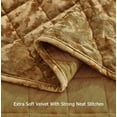 thumbnail image 6 of Chezmoi Collection Lux Caramel Gold Velvet Quilt Oversized King Set, 3-Piece Lush Plush Distressed Velvet Bedding All Season Lightweight Bedspread Brushed Microfiber Reverse with Diamond Stitch, 6 of 9