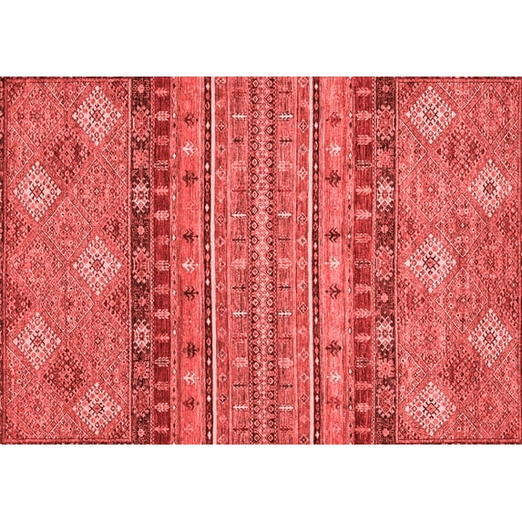 Ahgly Company Indoor Rectangle Abstract Red Modern Area Rugs, 5' x 8'