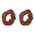 thumbnail image 2 of Motique Accessories Set of 2 Solid Hair Scrunchies for Adult Women (Camel) Pony Scrunchy, 2 of 6