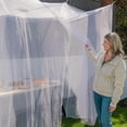 thumbnail image 2 of Ultra Wide Mosquito Net, Large 2 Opening Mesh Curtains - Camping, Bedding, Patio - Carry Pouch and Hanging Kit (78.7 x 70.8 inches), 2 of 4