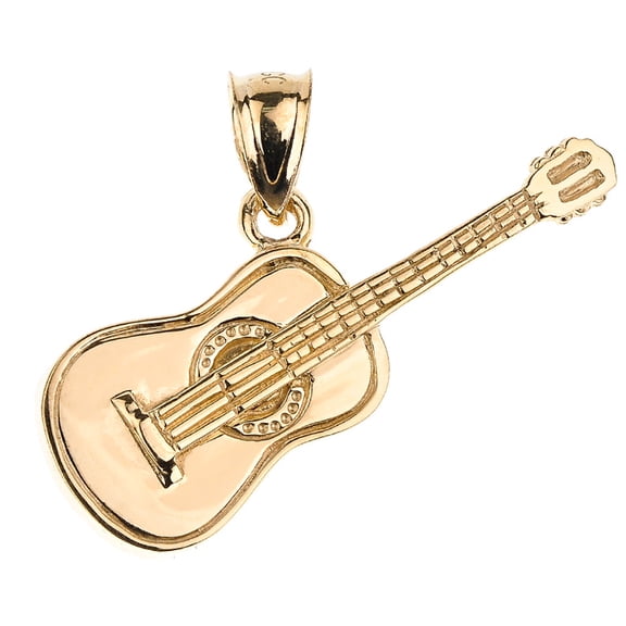 Solid Gold Acoustic Guitar (10K Yellow Gold, Pendant)