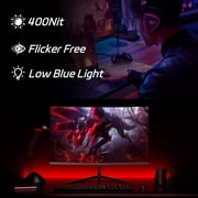 REHISK 27 inch QHD 2K Curved Gaming Monitor 180Hz 2560 x 1440p 1ms Fast IPS Computer Monitor, DP/HDMI,VESA Mount, 120% sRGB HDR Eye Care Metal Stand