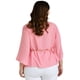 thumbnail image 3 of Blusa asimétrica con cinto Roman Fashion 1831 Palo de rosa rosa 42 Talla Extra, 3 of 6
