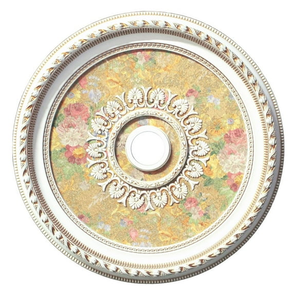 Artistry Lighting Round 32" Antique White Ceiling Medallion French Floral Motif (ART80-F1-080)