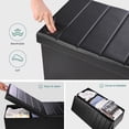 thumbnail image 4 of 43 Inches Folding Storage Ottoman Bench Chest Footrest Stool, Black, 4 of 7