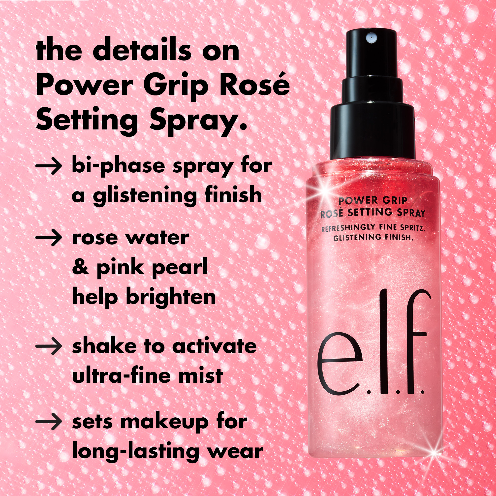 E.l.f. Power Grip Rosé Setting Spray photo 5