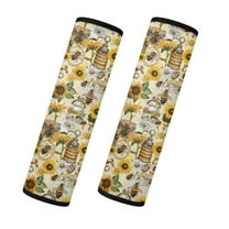 Uorisanigo Bee Sunflowers Auto Seat Belt Cover Winner Flannel 2-Pack Universal Car Seat Belt Pads Cover Comfortable Driving Seat Belt Cover Pad with All Cars and Backpack