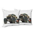 thumbnail image 6 of Ambesonne Cartoon Throw Pillow Cover 2 Pack, Monster Truck Racing, 20", Multicolor, 6 of 6