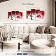 thumbnail image 4 of Elephant Stock Magenta Kissing Tree Wall Art - Horizontal Multi Panel Canvas - Living Room Wall Decor - Floral And Botanical Multi Panel - Red And White Decor By Ashvin Harrison - 43" x 27", 4 of 8