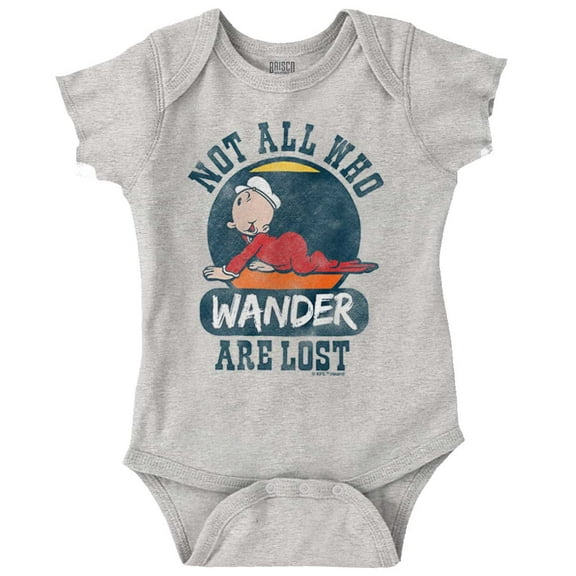 Not All Who Wander Are Lost Popeye Romper Boys or Girls Infant Baby Brisco Brands 12M