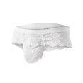 thumbnail image 2 of TMOYZQ Men's Lace Frilly Thong Panties Sheer Mesh Bikini Briefs T-back G-string Underwear Low Rise Valentine's Day Thong Panties on Clearance, 2 of 2