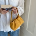 thumbnail image 3 of HUISZJ Faux Suede Shoulder Bag, Shoulder Bag with Adjustable Strap, Crossbody Bag Drawstring Top Handle Bag for Travel Winter Fall (Yellow), 3 of 10