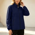 thumbnail image 4 of OGLCCG Rain Jacket for Women Waterproof Lightweight Stand Collar Windbreaker Jacket with Pockets Outdoor Softshell Jacket,Size S-XXL, 4 of 6