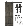 thumbnail image 3 of Essencaliy 30in x84in Solid Wood Barn Door, Made-in-USA Farmhouse Interior Sliding Barn Door With 5.25ft Barndoor Hardware Kit (DIY), 3 of 5