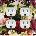 thumbnail image 1 of Metal Light Switch Plate Outlet Cover Rose Red White Wallpaper ROS021, 1 of 13