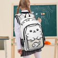 thumbnail image 7 of FORMRS Unisex School Backpack 17" Student Travel Bag with Laptop Compartment, Beige Chubby Cat, 7 of 7