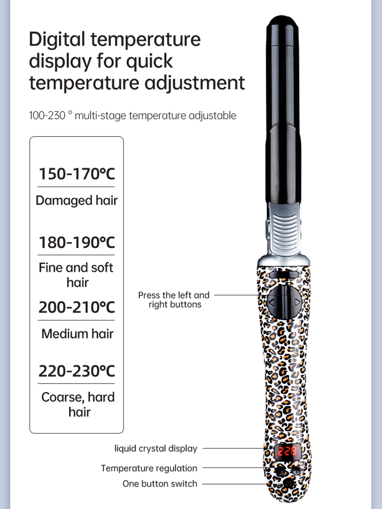 Automatic Rotating Curling Iron, 360° Dual-Direction with Digital Temperature Control, Anti-Scald Design, Negative Ion Hair Care, Rapid Heating, Ceramic Coating, Long-Lasting Curls for All Hair Types