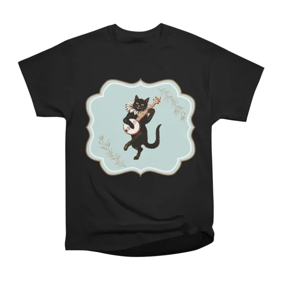 Banjo Cat T-Shirt Tee Gift For Him Merch For Her Apparel For Friend