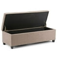 thumbnail image 7 of Avalon 48 inch Wide Contemporary Storage Ottoman Bench in Fawn Brown Linen Look Fabric, 7 of 7