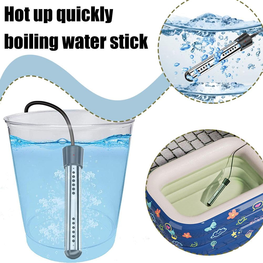 Electric Immersion Water Heater For Bath Portable And Suitable For Household Use With 304 Stainless Steel Cover And Thermostat Auto Shutoff Feature