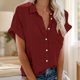 thumbnail image 2 of Camisetas de Corta con Cuello en V, Color Vino Tinto XL, 2 of 4