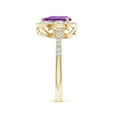 thumbnail image 3 of ANGARA Natural 1 Ct. Amethyst with Diamond Halo Ring in 14K Yellow Gold for Women (Ring Size: 7), 3 of 8