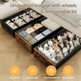 thumbnail image 5 of Under Bed Storage Containers with Wheels, Extra Large Wooden Underbed Shoes Organizer 2 Packs, Rolling Under the Bed Storage Drawers with Clear Lid, Heavy Duty Metal Frame for Clothes 36"L (Vintage), 5 of 7