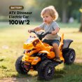 thumbnail image 6 of JIMUPARK 12V Dinosaur Ride on ATV, Four Wheeler Electric Car for Kids, LED Lights, Bluetooth and Microphone Interface, Power Display, Safe Driving, Outdoor Toys for Boys and Girls Ages 1-6,  Yellow, 6 of 9