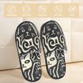thumbnail image 2 of Fotbe Abstract Cat Faces Pattern Pantuflas Peludas para Mujer con Estampado, Zapatillas de Peluche, Zapatos de Invierno para Casa, Uso Interior y Exterior-Large, 2 of 8