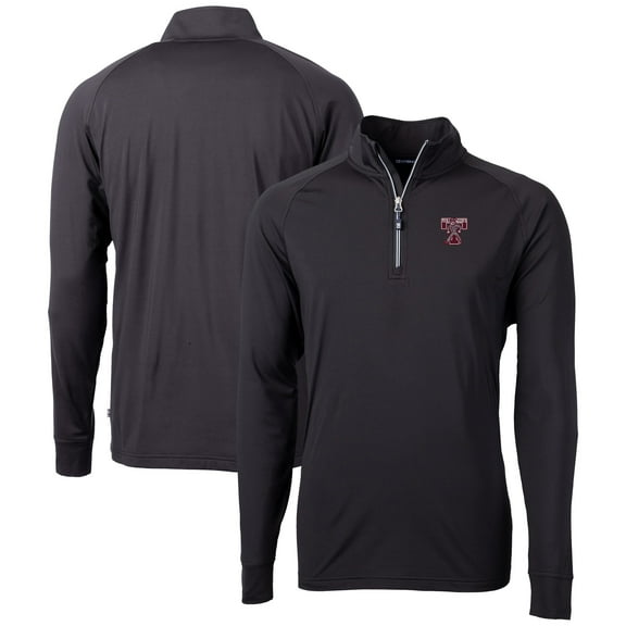 Men's Cutter & Buck  Black Texas A&M Aggies Vault Adapt Eco Knit Stretch Recycled DryTec Quarter-Zip Top