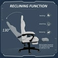 thumbnail image 4 of Vinsetto Video Game Chair with Footrest and Pillow, White/Pink, 4 of 9