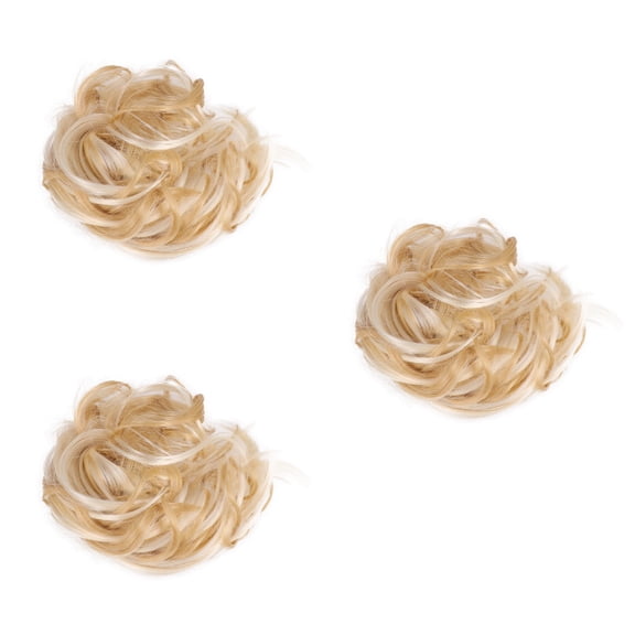 Masteelf 3pcs Lifelike Hair Ring Fluffy Curly Wig Hair Ties Women Ponytail Wig Hair Tie for Women Girls (22H613)