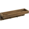 thumbnail image 6 of MyGift 1 Piece Vintage Brown Wood Floating Shelf with 4 Antique Metal Key Hooks, 6 of 7