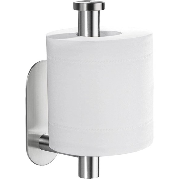 YIGII Porte-Papier Toilette Autocollant - Porte-Rouleau de Papier Toilette Adhésif Sans Perçage pour Salle de Bain en Acier Inoxydable Brossé