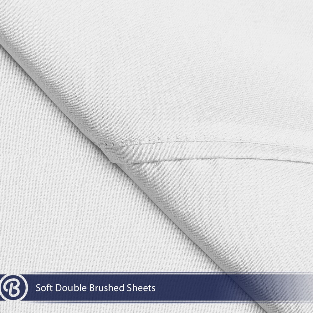 Bare Home Flat Top Sheet, Microfiber, Wrinkle Resistant, Twin/Twin XL, White, 1 Pack